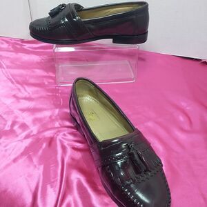 G.H. Bass Weejuns Logan Mens SZ 9.5E Red Leather Slip On Tassel Penny Loafers.